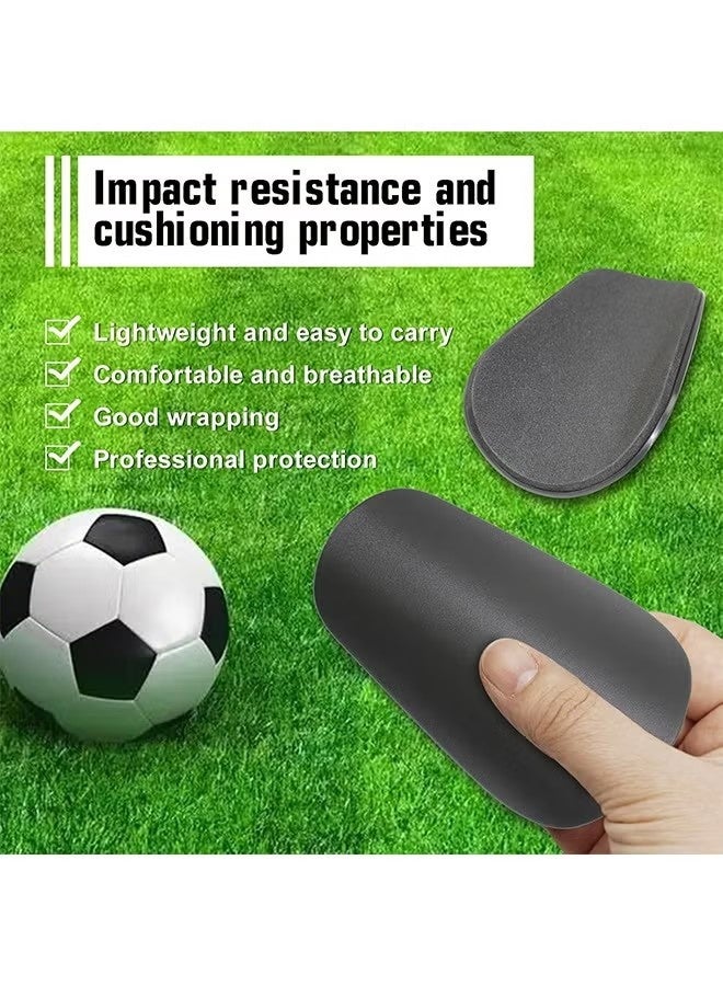 4 قطع من واقيات الساق الصغيرة جدًا لكرة القدم للأطفال الصغار والشباب والكبار، واقيات ساق صغيرة للغاية لكرة القدم، وسادات ساق صغيرة جدًا وخفيفة ومريحة (أسود/أبيض) مقاس صغير - Image 3